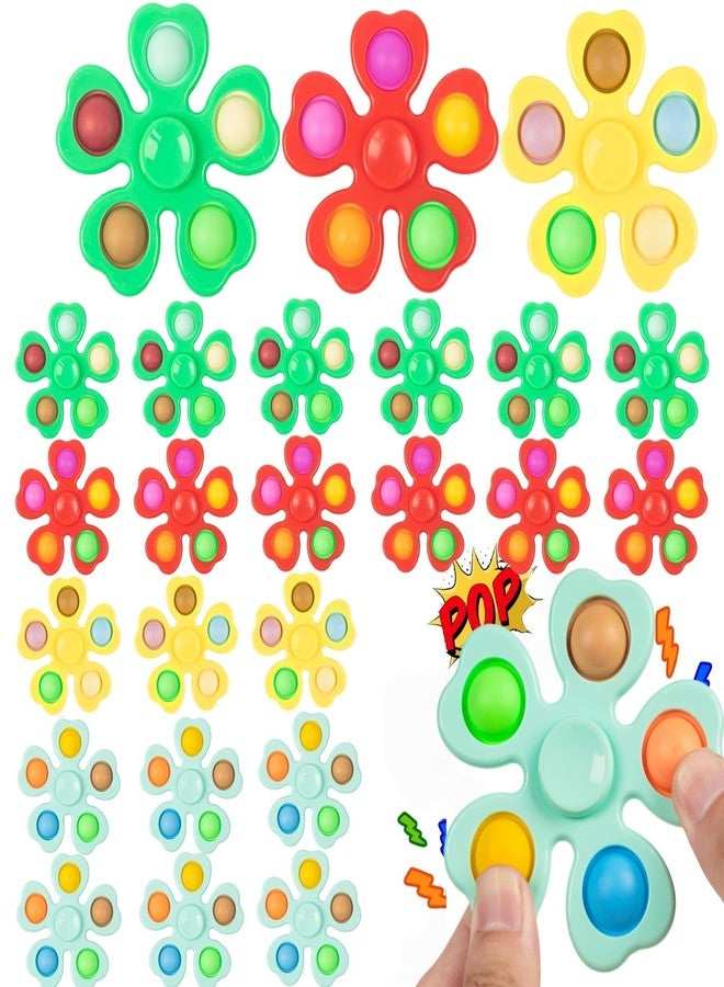 Nbguigdstr 24 Pcs Fidget Spinners Bulk-Mini Pop Bubble Fidget Spinner Toys for Kids Valentine Day Gifts Party Favors,Birthday Return Gifts Goodie Bags Stuffers,Treasure Box Classroom Rewards Carnival Prizes - Image 1